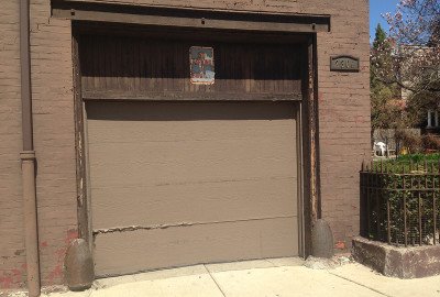 Logan Square Residential Garage Door & Frame Before Project
