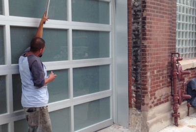 Berwyn Commercial Glass Overhead Door Project Finishing Up